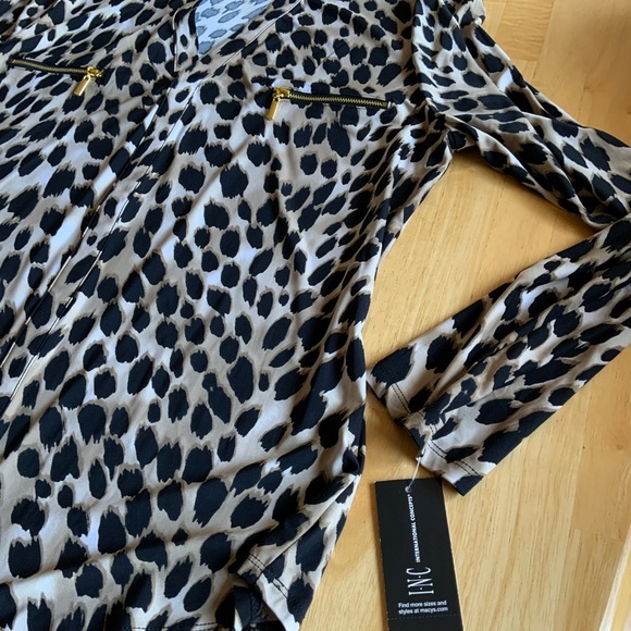 INC International Concepts Printed Zip-Pocket Top SIZE X-LARGE - Picture 5 of 8